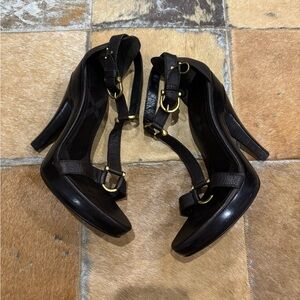 Burberry Prorsum Pre-Fall 2009 Heels Brown Leather Nova Check